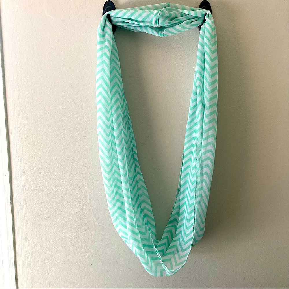 Mint Chevron Infinity Scarf - Picture 2 of 3